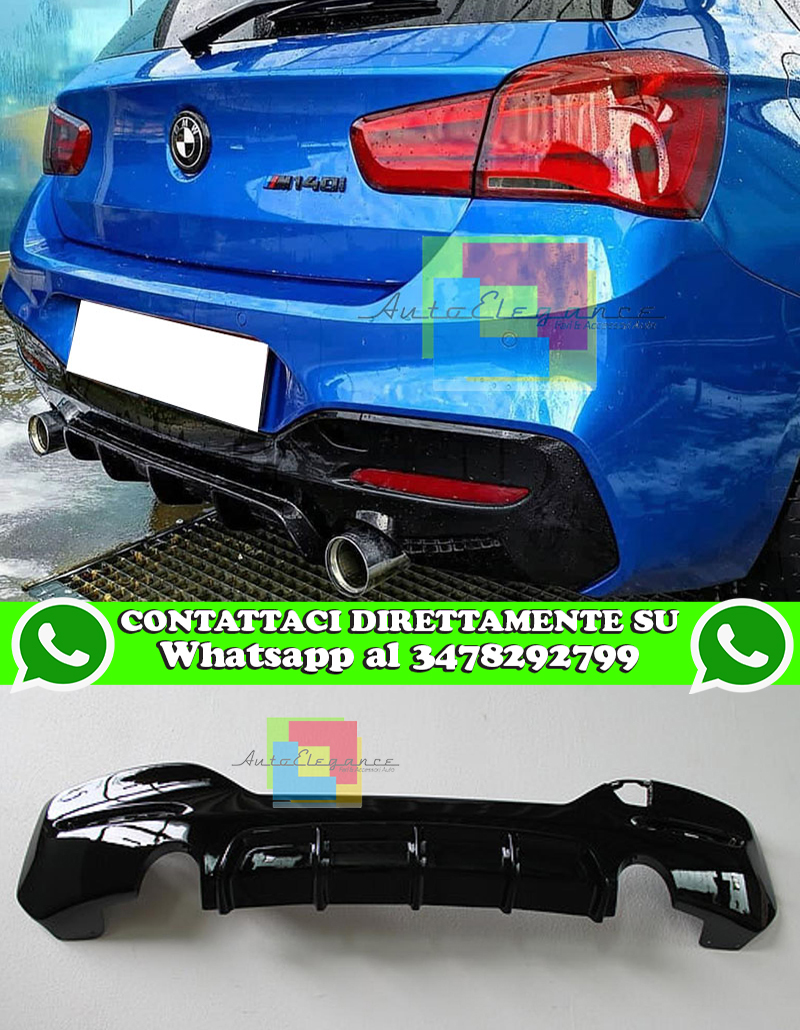 Diffusore Posteriore Per BMW F20 F21 M Sport 2015-2019 - Paraurti Lip In ABS Nero - Foto 2