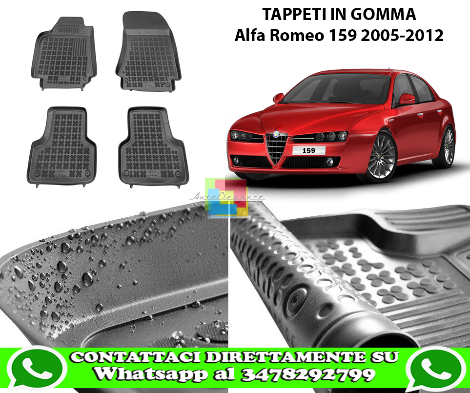 AUTOELEGANCETUNING - AUTOELEGANCETUNING - ALFA ROMEO 159 2005-2012 SET  TAPPETINI IN GOMMA DI ALTA QUALITA SPECIFICO