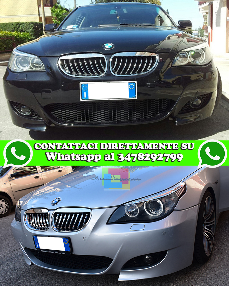 Griglia Paraurti Anteriore Per BMW Serie 5 E60/E61 | Nero Lucido | Design A Doppia Lamella | Facile Montaggio - Foto 9