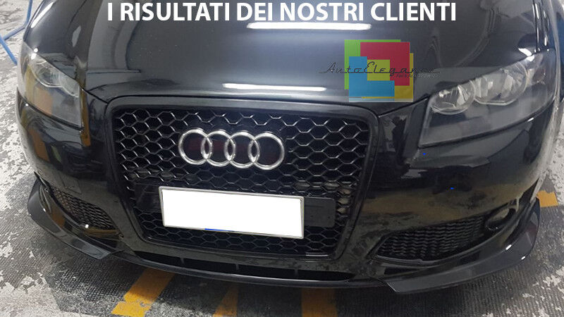 GRIGLIA ANTERIORE PER Audi A3 8P 2005-2008 Design Rs3 A Nido D'ape Nero Lucido EUR 179,00 - IT