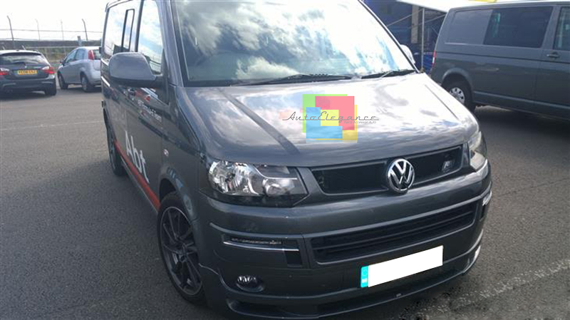 Coppia Griglie Copriparaurti Anteriori Nero Lucido Per VW Transporter T5 T5.1 Sportline Anni 2010-2015