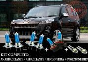 PEUGEOT 4007 2007+ SET COMPLETO LAMPADE BLU XENON + LAMPADINE POSIZIONE A LED