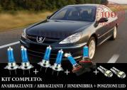 PEUGEOT 607 2000-2010 SET COMPLETO LAMPADE BLU XENON + LAMPADINE POSIZIONE A LED