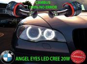 BMW X6 E71 2008-2014 KIT ANGEL EYES H8 20W 6000K LED BIANCO GHIACCIO NO ERROR