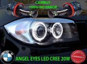 BMW SERIE 1 E81 E82 E87 E88 2008-2011 LIFT KIT ANGEL EYES H8 20W 6000K LED BIANCO GHIACCIO NO ERROR