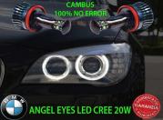 BMW SERIE 7 F01 2008+ KIT ANGEL EYES H8 20W 6000K LED BIANCO GHIACCIO NO ERROR