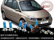 RENAULT GRAND SCENIC 2004-2009 SET COMPLETO LAMPADE BLU XENON + LAMPADINE POSIZIONE A LED