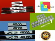 BMW X3 E83 PEDANE BATTITACCO LOOK ACCIAIO INOX FINITURA CROMATA LOOK M