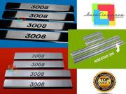 PEUGEOT 3008 2009+ PEDANE BATTITACCO LOOK ACCIAIO INOX FINITURA CROMATA