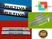 VW T5 MULTIVAN PEDANE BATTITACCO LOOK ACCIAIO INOX FINITURA CROMATA