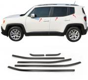 JEEP RENEGADE 2015+ CORNICE FINESTRINI FINITURA NERA ACCIAIO INOX