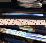 FIAT GRANDE PUNTO ABARTH 3 PORTE 2005+ PEDANE BATTITACCO LOOK ACCIAIO INOX FINITURA CROMATA