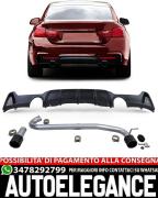 DIFFUSORE OPACO + TERMINALI DI SCARICO 1+1 ADATTI PER BMW SERIE 4 F32 F33 F36