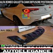 diffusore alfa giulietta look veloce nero lucido dam abs 0061 sotto paraurti