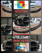 SPLITTER ADATTO PER BMW X6 F16 2014-2019 LOOK SPORTIVO DESIGN NERO LUCIDO