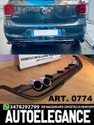 DIFFUSORE ADATTO PER VW POLO AW1 2017+ LOOK GTI NERO (CON TERMINALI)
