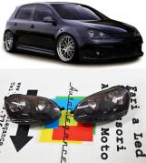Phares Avant Noirs VW Golf 5 MK5 - Jetta 3 - 2003-2008 Look Gti Attaque H7
