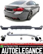 DIFFUSORE CARBONIO + TERMINALI DI SCARICO 1+1 ADATTI PER BMW SERIE 4 F32 F33 F36