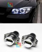 BMW SERIE 3 E90 E91 2005-2008 KIT ANGEL EYES 20W 6000K LED BIANCO GHIACCIO NO ERROR