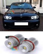 BMW SERIE 1 E87 2004-2007 KIT ANGEL EYES 40W 6000K LED BIANCO GHIACCIO NO ERROR