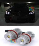 BMW SERIE 5 E60 2004-2007 KIT ANGEL EYES 40W 6000K LED BIANCO GHIACCIO NO ERROR