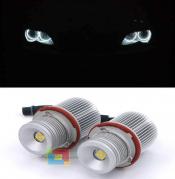BMW SERIE 7 E65 E66 2002-2008 KIT ANGEL EYES 40W 6000K LED BIANCO GHIACCIO NO ERROR