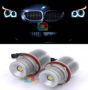 BMW SERIE 5 E60 2006-2007 M5 KIT ANGEL EYES 40W 6000K LED BIANCO GHIACCIO NO ERROR
