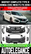 BODYKIT HONDA CIVIC MK10 2016+ PARAURTI ANTERIORE PARAURTI POSTERIORE E MINIGONNE LOOK TYPE R