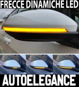 VW GOLF 7 VII 2012+ FRECCE SPECCHI NERA FUME  A LED DINAMICA