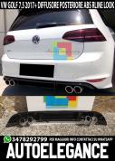 VW GOLF 7.5 VII 2017-2020 DIFFUSORE POSTERIORE SOTTO PARAURTI LOOK QUATTRO TERMINALI RLINE R