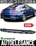 MERCEDES CLASSE C C205 A205 2014-2019 COUPE CABRIO DIFFUSORE POSTERIORE CON TERMINALI LOOK C63 AMG
