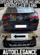MERCEDES CLA W118 2019+ DIFFUSORE POSTERIORE CON TERMINALI INOX LOOK AMG A45