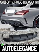 MERCEDES CLA X117 SHOTTING BRAKE 2013-2018 DIFFUSORE POSTERIORE SOTTO PARAURTI LOOK AMG NERO OPACO