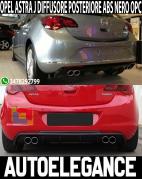 OPEL ASTRA J 2009-2012 DIFFUSORE POSTERIORE SOTTO PARAURTI LOOK TUNING ABS DOPPIO