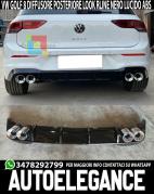 VW GOLF 8 2019+ DIFFUSORE POSTERIORE SOTTO PARAURTI LOOK QUATTRO TERMINALI RLINE R
