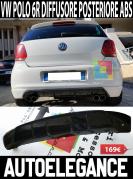 VW POLO 6R 2009-2014 DIFFUSORE SOTTO PARAURTI POSTERIORE LOOK SPORTIVO ABS DOPPIO