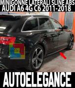 AUDI A6 4G C7 2011+ AVANT BERLINA MINIGONNE LATERALI SOTTO PORTA LOOK SLINE S6 RS6 ABS