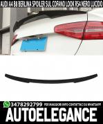 AUDI A4 B8 8K BERLINA 2008-2014 SPOILER POSTERIORE SUL COFANO LOOK RS4 NERO LUCIDO