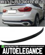 BMW X6 F16 2015+ SPOILER POSTERIORE SUL COFANO LOOK M IN ABS NERO LUCIDO
