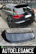 AUDI A3 8V SPORTBACK 2012+ SPOILER POSTERIORE SUL TETTO LOOK RS3 IN ABS NERO LUCIDO