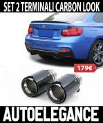 BMW SERIE 2 F22 F23 TERMINALI DI SCARICO SPORTIVI ACCIAIO INOX LOOK M CARBONIO