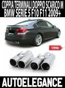 BMW SERIE 5 F10 F11 F18 TERMINALI DI SCARICO SPORTIVI ACCIAIO INOX LOOK M5