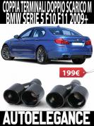 BMW SERIE 5 F10 F11 F18 TERMINALI DI SCARICO SPORTIVI ACCIAIO INOX LOOK M5 NERO