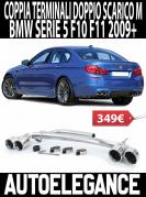 BMW SERIE 5 F10 F11 TERMINALI DI SCARICO CROMATI ACCIAIO INOX LOOK M5