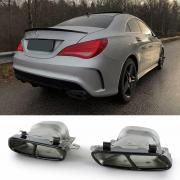 MERCEDES CLA W117 2013-2018 TERMINALI DI SCARICO SPORTIVI ACCIAIO INOX LOOK SPORTIVO NERI