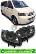 VW TRANSPORTER BUS T5 2003-2009 FARI ANTERIORI NERI DESIGN GTI H4