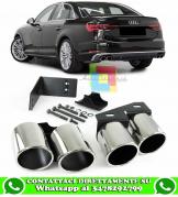 AUDI A4 B9 2015+ AVANT BERLINA TERMINALI DI SCARICO SPORTIVI ACCIAIO INOX LOOK S4