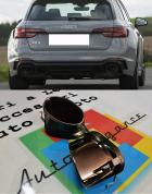 AUDI A4 B9 2015+ AVANT BERLINA TERMINALI DI SCARICO SPORTIVI ACCIAIO INOX LOOK RS4 NERI