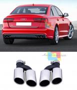 AUDI A6 BERLINA AVANT COPPIA TERMINALI DI SCARICO SPORTIVI ACCIAIO INOX LOOK S6