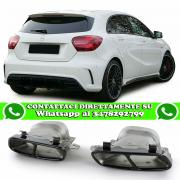 MERCEDES CLASSE A W176 2012+ TERMINALI DI SCARICO SPORTIVI ACCIAIO INOX LOOK SPORTIVO NERI